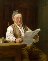 Berner Bauer, seine Zeitung lesend