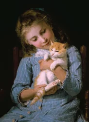 Mädchen mit Katze
