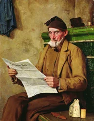 Der alte Feissli liest die Zeitung