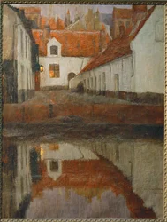 Eine kleine Stadt am Flussufer, Flandern