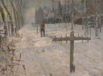 Schneemorgen in Flandern. Seiler auf den Wallanlagen