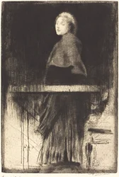 Frau im Umhang