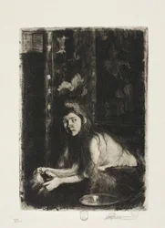 Frau mit einer Vase