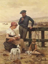 Ein Fischer und seine Familie