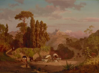 Blick auf Subiaco, Italien