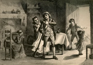 Ein Minuteman bereitet sich auf den Krieg vor, 1877