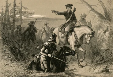 Major Washington auf seiner Mission zum französischen Kommandanten, 1877