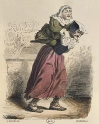 Cour des miracles, nach Jacques Callot, graviert von Adrien Lavieille