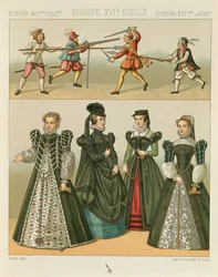 "Le Costume Historique" (Die vollständige Kostümgeschichte) von Auguste Racinet, Band IV