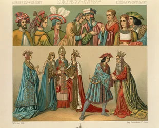 "Le Costume Historique" (Die vollständige Kostümgeschichte) von Auguste Racinet, Band IV