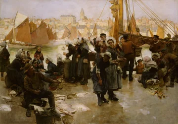 Die Abfahrt der Fischereiflotte, Boulogne, 1891