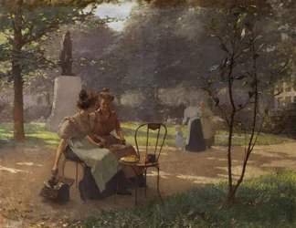 Zwei junge Mädchen im Park