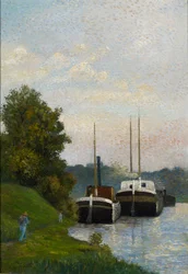 Lastkähne auf der Seine