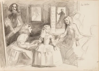 Las Meninas, Skizze nach Diego Velázquez