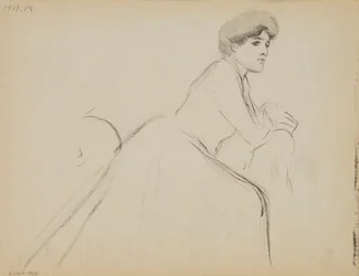 Sitzende Frau, Profil