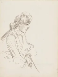 Sitzende Frau