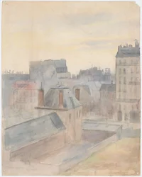 Blick aus dem Haus des Künstlers in Paris