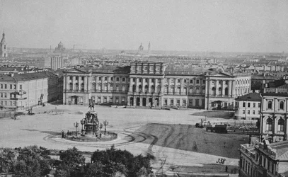 Der Mariinski-Palast, Marienpalast, am Isaaksplatz in Sankt Petersburg, 1870er Jahre