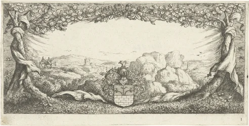 Kartusche mit Landschaft