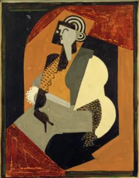Sitzende Frau