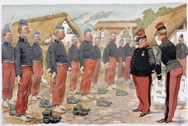 Die Fußrevue (in „Album militaire“ von Albert Guillaume (1873-1942), ca. 1900)