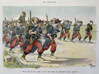 Spaziergang - Die Armee gesehen von Albert Guillaume (1873-1942), um 1900