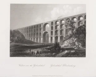 Viadukt über das Golzschthal, Sachsen, ca. 1840
