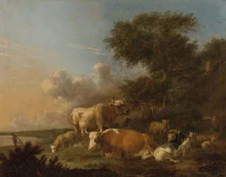 Landschaft mit Vieh
