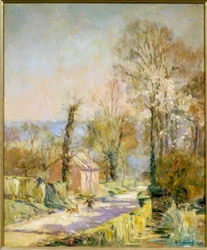 Le chemin au printemps à Saint-Vaast D’Equiqueville près Di