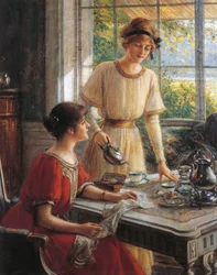 Detail aus Frauen beim Tee