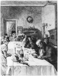 Die Pension Vauquer, Illustration aus „Vater Goriot“ von Honoré de Balzac (1799-1850), 1900