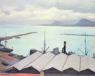 Hangars im Hafen von Bougie, Algerien