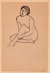 Sitzende nackte Frau