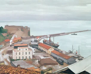 Der Hafen von Bougie bei grauem Wetter