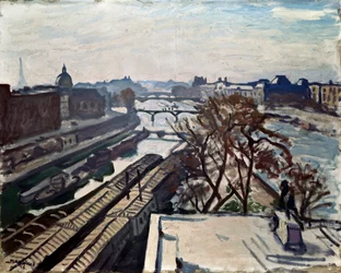 Blick auf die Seine und die Statue von Heinrich IV., ca. 1906