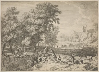 Landschaft mit Badenden