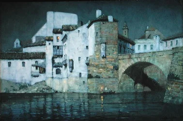Mondlicht, Puente Genil, Spanien