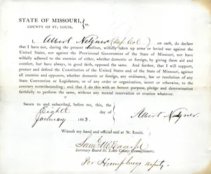 Treueeid von Albert Nelgner aus Missouri, County of St. Louis