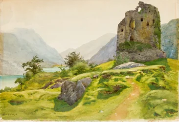 Berglandschaft mit Ruine