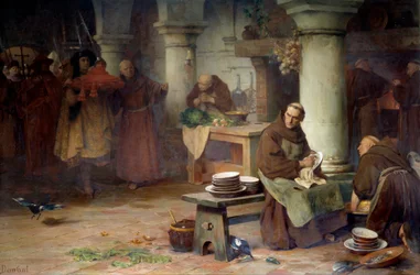 Der heilige Bonaventura (San Bonaventura) (1217-1274) erhält den Purpur des Kardinals