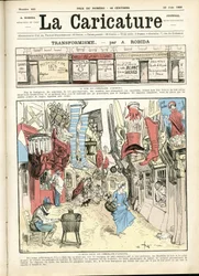 Illustration von Albert Robida (1848-1926) für das Cover von La Caricature (1880)