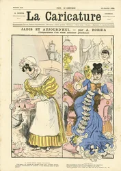 Illustration von Albert Robida (1848-1926) für das Cover von La Caricature (1880)