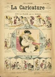 Illustration von Albert Robida (1848-1926) für das Titelblatt von La Caricature (1880)