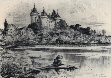 Das Schloss von Combourg in Ille-et-Vilaine - Altes Frankreich - Bretagne - Text, Zeichnungen und Lithografien von Albert Robida (1848-1926) undatiert, spätes 19. Jahrhundert
