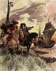 Die Schüchternheit von Kapitän Bellormeau - „Bellormeau inspizierte Fort Philippe“. Charakter aus Albert Robidas Buch. Titelblatt „Der kleine Franzose illustriert“ vom 16/12/1899