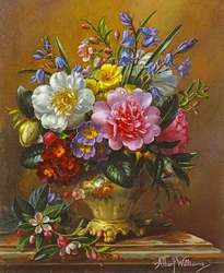Pfingstrosen, Glockenblumen und Primeln