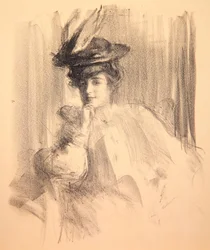 Lili mit einem Federhut, 1907