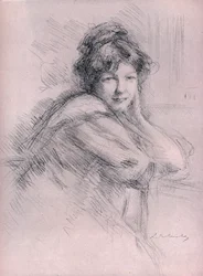 Lithografisches Porträt einer Frau, ca. 1905