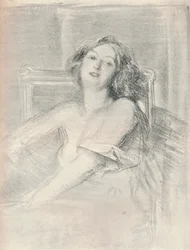 Lithographisches Porträt einer Frau, ca. 1905