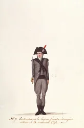 Ein Pontonier der französischen Fremdenlegion, aus Coppetiers, 23. November 1792